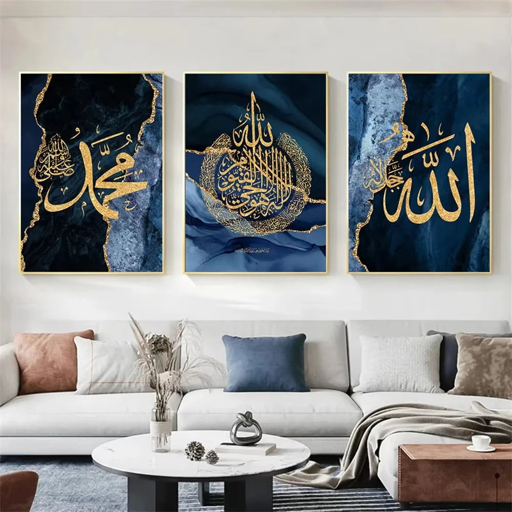 Azure Marble & Gold